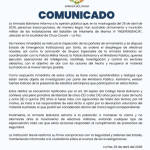 Armada denuncia sustracción de armamento y munición del Batallón de Infantería Marina VI